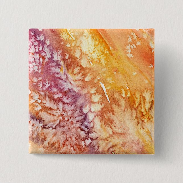 Apricot Rose Abstract Design 15 Cm Square Badge (Front)