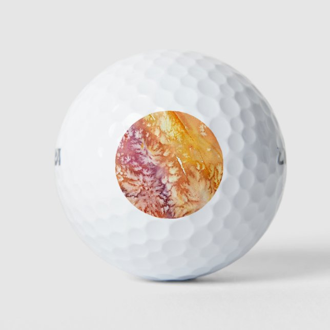 Apricot Rose Abstract Design Golf Balls (Front)