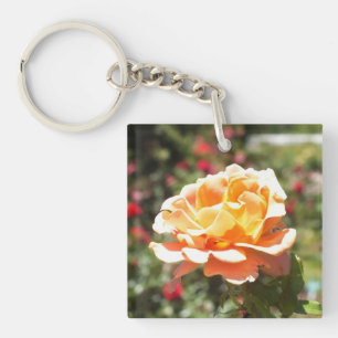 Apricot Rose Acrylic Keychain