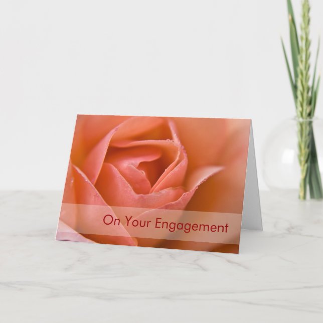 Apricot Rose • Engagement Congratulation Card (Front)