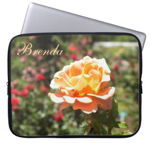 Apricot Rose Laptop Sleeve *personalise*