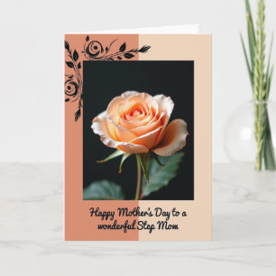 Apricot Rose Sweet Mothers Day Card