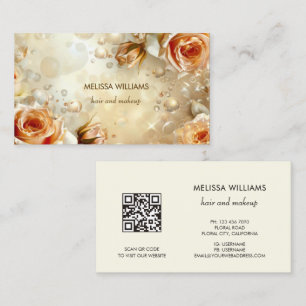 Apricot Roses Luxury Business Card