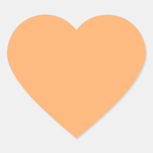 Apricot (solid colour)  heart sticker