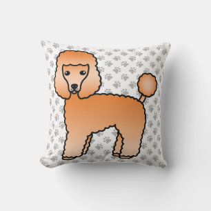 Apricot Toy Poodle Cute Cartoon Dog Cushion