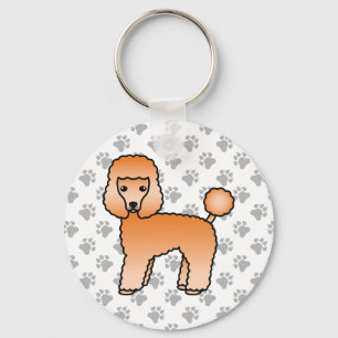 Apricot Toy Poodle Cute Cartoon Dog Key Ring