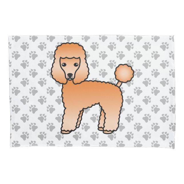 Apricot Toy Poodle Cute Cartoon Dog Pillowcase (Front)