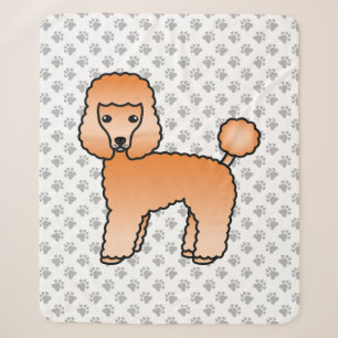 Apricot Toy Poodle Cute Cartoon Dog Sherpa Blanket