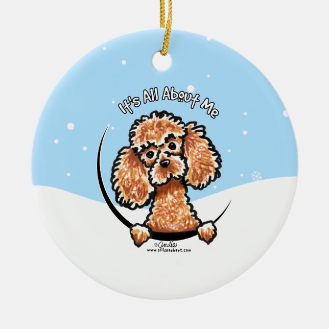 Apricot Toy Poodle Its All About Me Christmas Ceramic Ornament (Front)