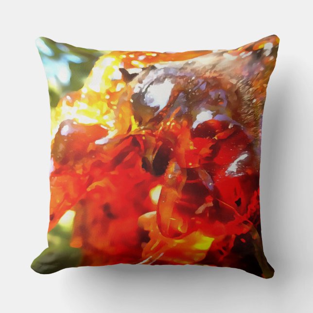 Apricot Tree Leaked Resin Abstract Abstract Painti Cushion (Front)