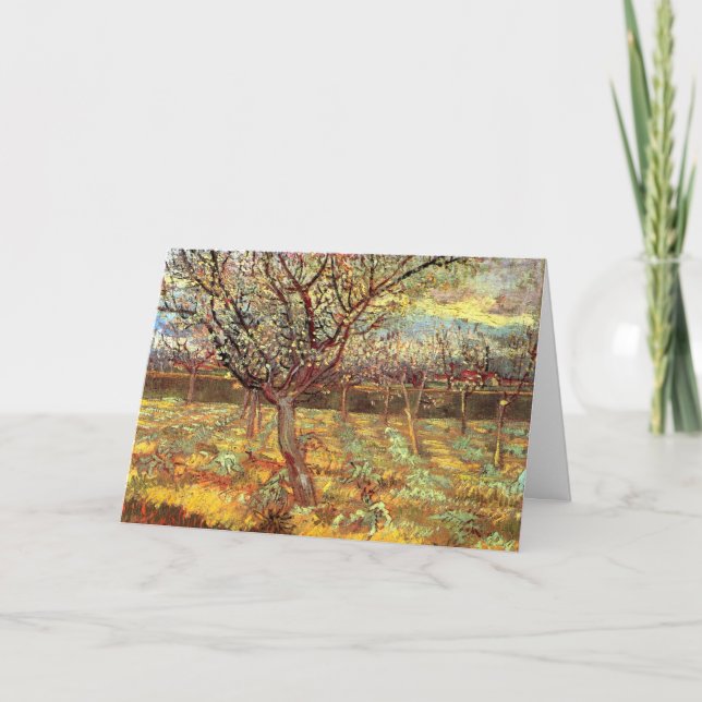 Apricot Trees in Blossom by Vincent van Gogh Card (Front)
