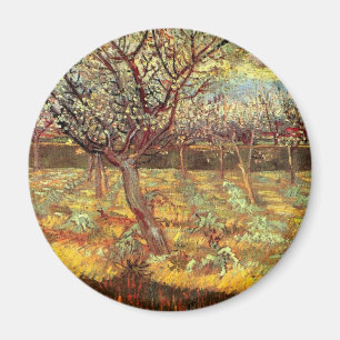 Apricot Trees in Blossom, Vincent van Gogh. Vinta Magnet