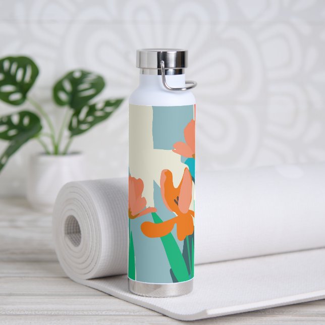Apricot Tulips Artistic Modern Colour Blocks Sprin Water Bottle (Yoga)