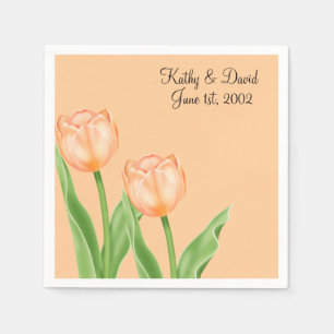 Apricot Tulips (Wedding) Napkin
