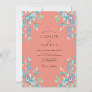 Apricot Vine Wedding Invitation