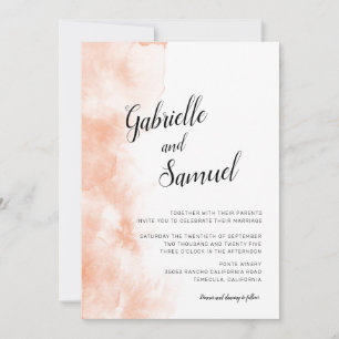 Apricot Watercolor Modern Calligraphy Wedding