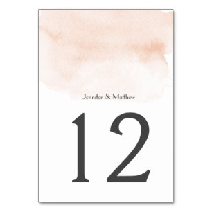 Apricot Watercolor Wash   Table Number