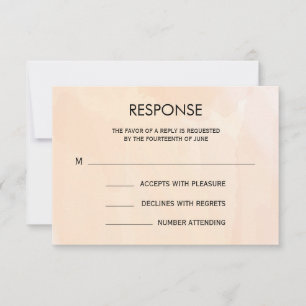 Apricot Watercolor Wedding Response Card for RSVP