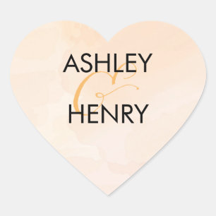 Apricot Watercolor Wedding Sticker, Peach Gift Tag