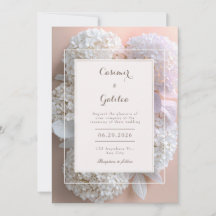 Apricot White Hydrangea Botanical Frame Wedding