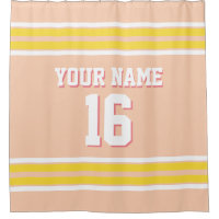 Apricot with Yellow White Stripes Sports Jersey