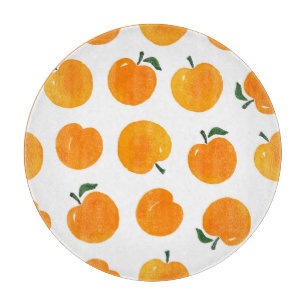 Apricots Watercolor White Background Vintage Cutting Board