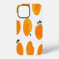 Apricots Watercolor White Background Vintage