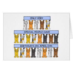 April 11th Birthday, Cartoon Cats.