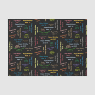 April, 12 Birthday Tissue Paper