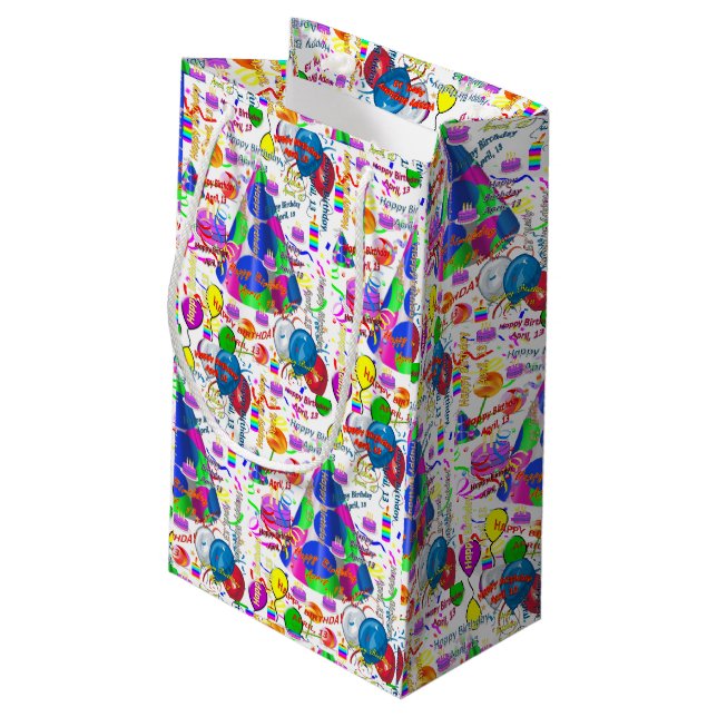 April, 13 Birthday Gift Bag (Back Angled)