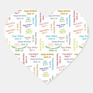 April, 13 Birthday Sticker