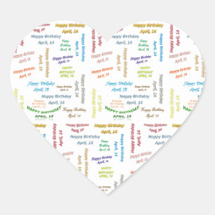 April, 14 Birthday Sticker
