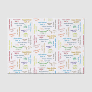 April, 14 Birthday Tissue Paper