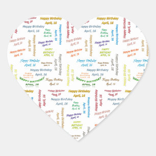 April, 16 Birthday Sticker