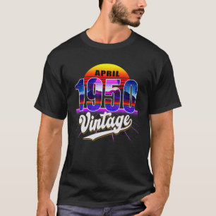 April 1950 Retro 71St Birthday Vaporwave 70'S Styl T-Shirt