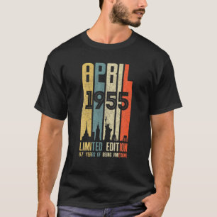 April 1955 67 Birthday 67 Year Old 1955 Birthday V T-Shirt