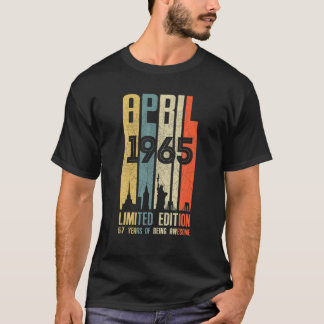 April 1965 57 Birthday 57 Year Old 1965 Birthday V T-Shirt