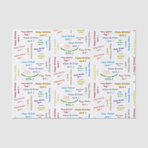 April, 1 Birthday Tissue Paper