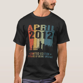 April 2012 10 Birthday 10 Year Old 2012 Birthday V T-Shirt