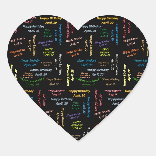 April, 20 Birthday Sticker (Front)