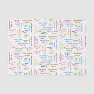 April, 20 Birthday Tissue Paper