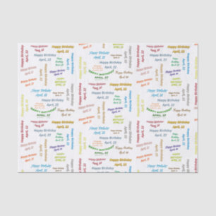 April, 22 Birthday Tissue Paper