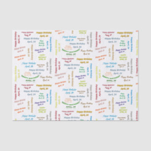April, 24 Birthday Tissue Paper