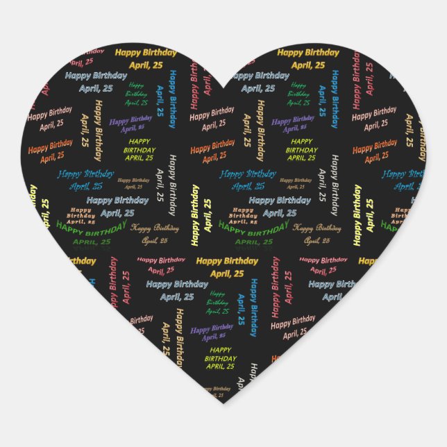 April, 25 Birthday Sticker (Front)