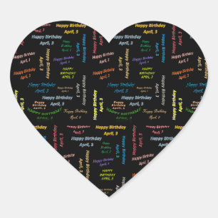 April, 3 Birthday Sticker