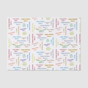 April, 3 Birthday Tissue Paper