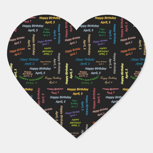 April, 5 Birthday Sticker (Front)