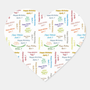 April, 7 Birthday Sticker