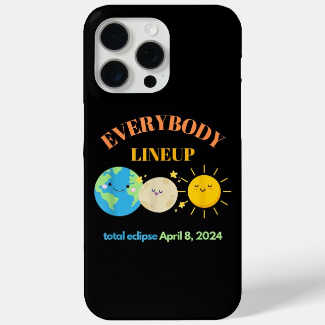 April 8 2024 Funny Earth Moon Sun Cute  Case-Mate iPhone Case (Back)