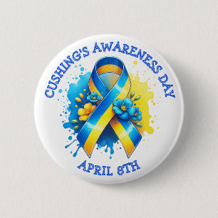April 8th is Cushing's Awareness Day 6 Cm Round Badge